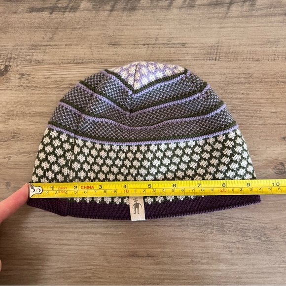 Smartwool Reversible Popcorn Cable Beanie Women’s OS 100% Merino Wool Purple - Picture 11 of 12